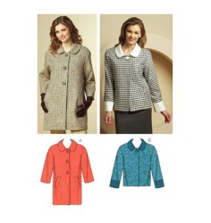 3679 BUTTON COLLAR COAT LENGTHS,LINED OR NOT PATTERN XS-XL